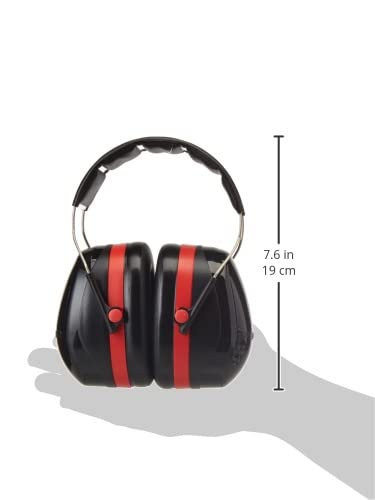 Kapselgehörschutz mit Doppel-Schalentechnologie, SNR 35, Verstellbare Ohrenschützer für maximalen Lärmschutz, Unisex, Schwarz mit Kopfbügel