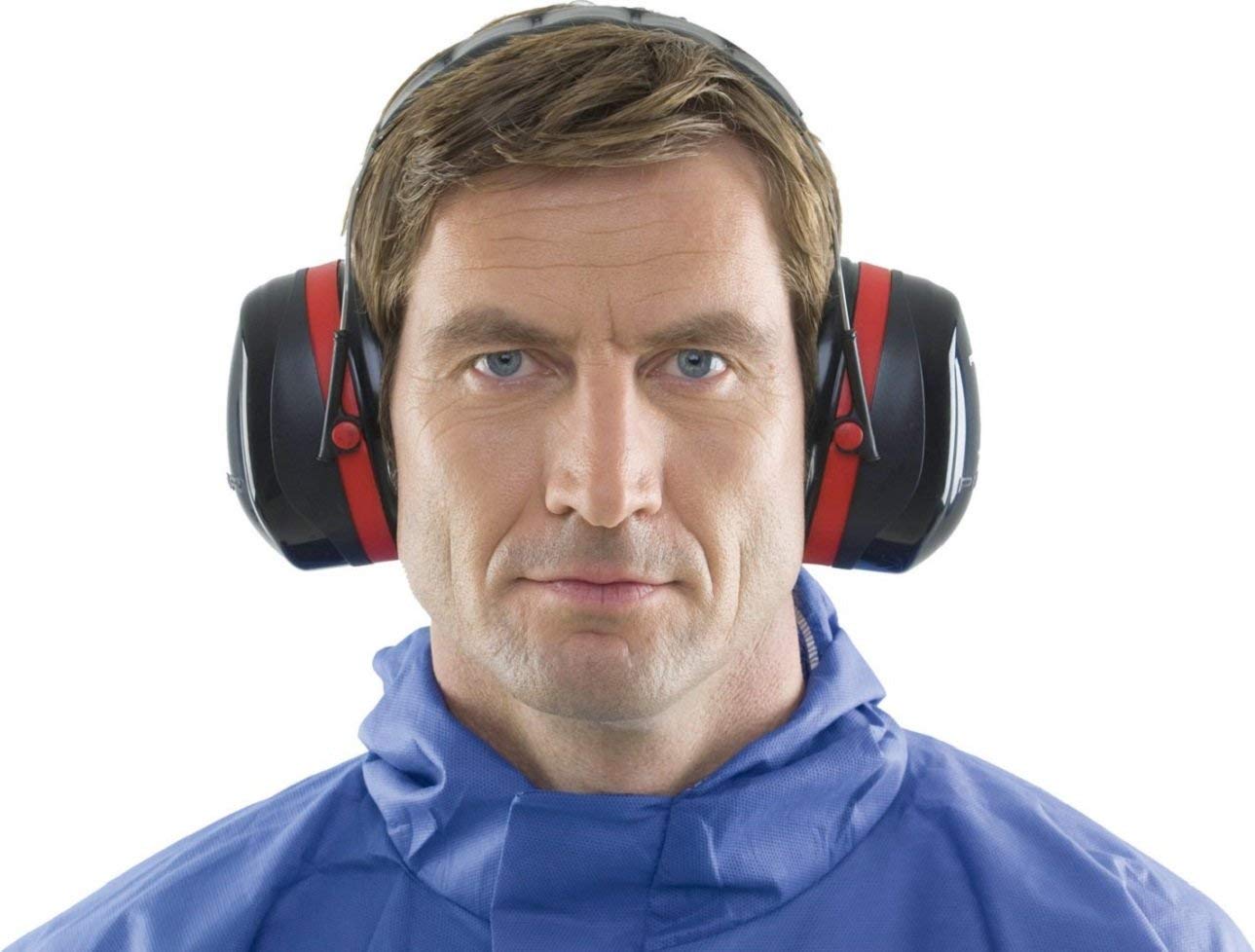 Kapselgehörschutz mit Doppel-Schalentechnologie, SNR 35, Verstellbare Ohrenschützer für maximalen Lärmschutz, Unisex, Schwarz mit Kopfbügel