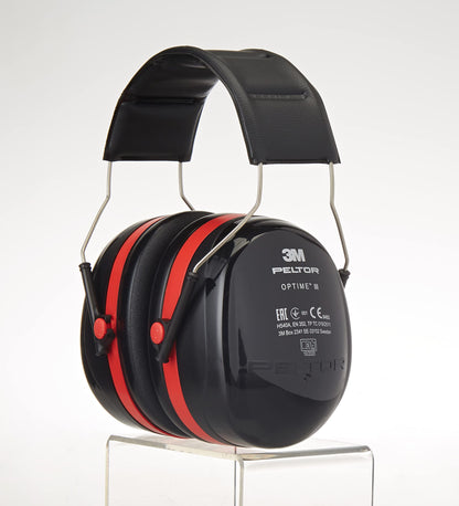 Kapselgehörschutz mit Doppel-Schalentechnologie, SNR 35, Verstellbare Ohrenschützer für maximalen Lärmschutz, Unisex, Schwarz mit Kopfbügel