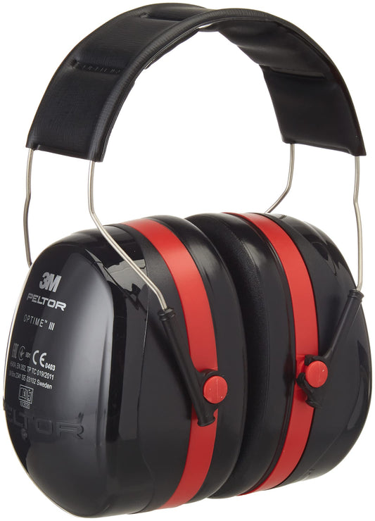 Kapselgehörschutz mit Doppel-Schalentechnologie, SNR 35, Verstellbare Ohrenschützer für maximalen Lärmschutz, Unisex, Schwarz mit Kopfbügel